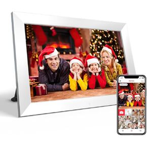 PRITOM Smart Digital Photo Frame WiFi with Removable Swivel Stand- 10.1'' Digital Picture Frame, HD, Touch,16 GB, Auto-Rotate, Share Photos or Videos via Email or App, (White)