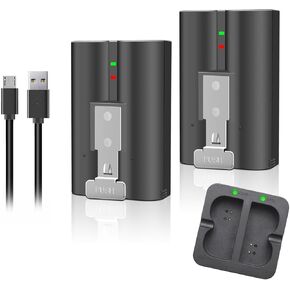 2 Packs Rechargeable V4 Battery with USB Charger Station for Ring-Doorbell Camera 2/3/4, Spotlight Camera and Stick Up Cam, Rechargeable Upgraded Lithium Li-ion Batteries Camera Indoor 3.65V/6040mAh