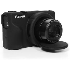 Case for Canon G7X Removable Lens Cover,Soft Silicone Protective Cover with Removable Lens Cover for Canon Powershot G7X DSLR Camera (Black)