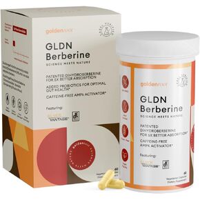 GLDN Berberine Advanced Absorption Formula - 200mg Dihydroberberine 5X Improved Absorption - DIM - Chromium Picolinate and DE111 Probiotics for Digestive Support - Vegan Friendly - 2 Pack