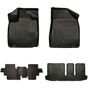 Husky Liners Weatherbeater Floor Mats | Fits 2022 - 2024 Nissan Pathfinder & Infinity QX60 | Front & 2nd Row, 3-pc Black - 95701