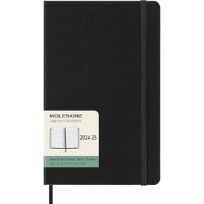 Moleskine Classic 18 Month 2024-2025 Weekly Planner, Hard Cover, XL (7.5" x 10"), Black, 208 pages in Kuwait