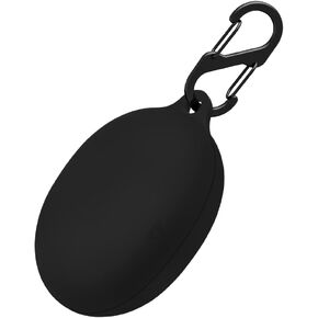 Geiomoo Silicone Carrying Case Compatible with Anker Soundcore Liberty 3 Pro, Portable Scratch Shock Resistant Cover with Carabiner (Black)