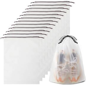 8 قطع من حقائب الأحذية الشفافة للسفر، مقاس 15.7 بوصة × 11.8 بوصة، حقائب أحذية سفر برباط للتعبئة، حقيبة تخزين أحذية السفر المحمولة المقاومة للماء والغبار in Kuwait