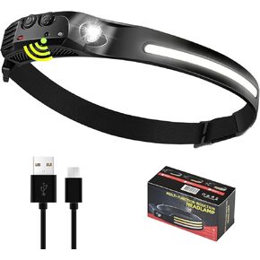 LED Rechargeable Headlamp Wide Beam High Lumen Head Flashlights Waterproof Lightweight Type-C USB Charging Head Lamps for Camping,Fishing,Hiking