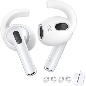 Mizi [4 أزواج] Airpods الجيل الثالث 2021 أغطية خطافات الأذن [حقيبة تخزين إضافية] قبضة مضادة للانزلاق [غير مناسبة في علبة الشحن] - أبيض