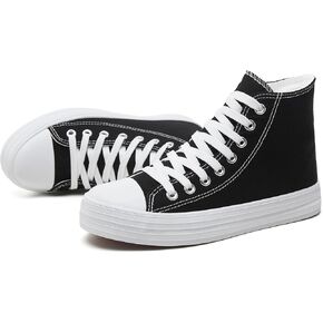 Witwatia High Top Sneakers for Women Canvas Shoes Casual Lace Up Comfortable Tennis Shoes Fashion Classic Round Toe Walking Shoes