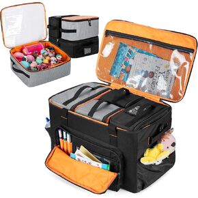 Toy Organizers and Storage, 4 Pcs Toy Packing Cubes with Carrying Case Compatible with Legos, Dolls, Puzzles and More Games, 5-in-one Travel Toy Bag with Hard Bottom