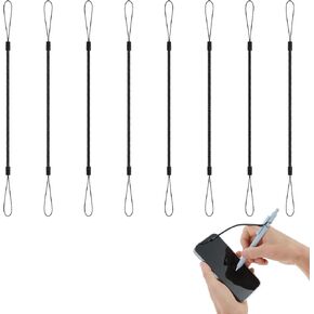 Elastic Lanyard Tether, Pen Lanyard Retractable Spring Coil Strap Plastic Lanyard Cord Rtractable Tether Anti-Lose Pen Leash for Clipboard Stylus Pens Tablet Scrapbook (Black)