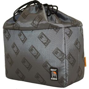 Ape Case Cubeze (ACQB 35GY) Flexible Padded Storage Bag; Removable & Adjustable Padded Inserts; Drawstring Closure; Hi-Vis Yellow Interior; Exterior Pockets for Accessories; Grey