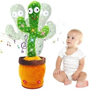 Dancing Talking Cactus Toy for Baby Toddler, Boys Girls Gifts Singing Mimicking Cactus Toy Recording Repeating What You Say Cactus Baby Toy with 120 English Songs