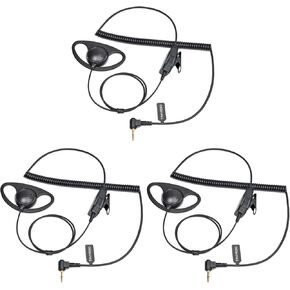 3 Pack Radio Earpiece with Mic for Motorola Talkabout T600 T800 T460 T470 T475, Surveillance Earpiece with in-line Microphone and PTT for Talkabout Walkie Talkies Two-Way Radios