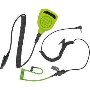 Waterproof Shoulder Mic with 3.5mm Listen Earpiece Walkie Talkie Lapel Microphone Hands Free Speaker Mike for Motorola Radio ht750 ht1250 gp328(Green)