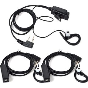 Walkie Talkie Earpiece with Mic for Retevis RT22 RT21 Baofeng UV-5R BF-F8HP Kenwood Two Way Radio, Headset Earpieces for Arcshell Walkie Talkies, Pack of 3
