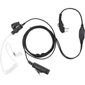 Acoustic Tube Earpiece Headset Compatible with Hytera PD550 PD562 TD562 Walkie Talkie，PU Material, Black