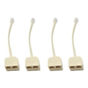 4 Pack Telephone Splitter, 5-Way RJ11 Male to Female Line Splitter Converter Cable for Landline Telephone