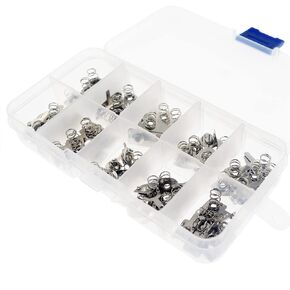 80PCS 10 Types Replacement Metal Batteries Spring Contact Plate Silver for Batteries