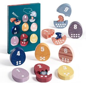 TOP BRIGHT Montessori Learning Toys for Toddlers, Matching Number Dinosaur Egg Toys, Fine Motor Toys, Educational Learning Toy for Kids Ages 3 4 5