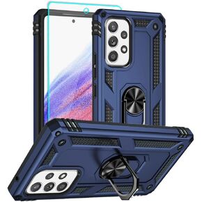 for Samsung A53 5G Case, Galaxy A53 5G Case with HD Screen Protector, [Military Grade 16ft. Drop Tested] Ring Shockproof Protective Phone Case for Samsung Galaxy A53 5G,Blue