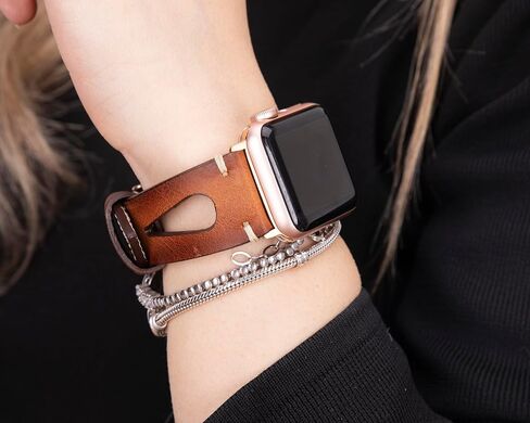 Leather Bands Compatible with Apple Watch Band 40 mm 38 mm 41 mm 42 mm 44 mm 45 mm 46 mm 49 mm Band For Women Straps For Men Handmade Crazy Horse Full Grain Genuine Leather Strap for iWatch Series 11 10 9 8 7 6 SE 3 2 1 Ultra 3 2 1 in Saudi Arabia