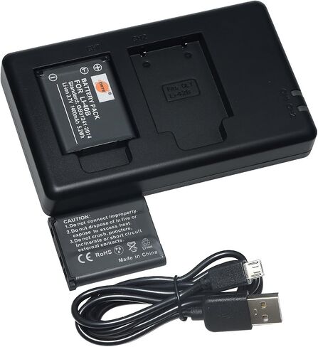 DSTE Replacement for 2X LI-40B Battery + Rapid Dual Battery Charger with Micro USB Cable Compatible Olympus D-630 725 IR-300 FE-150 160 230 Camera as LI-42B NP-45 KLIC-7006 EN-EL10 D-Li108 in Saudi Arabia