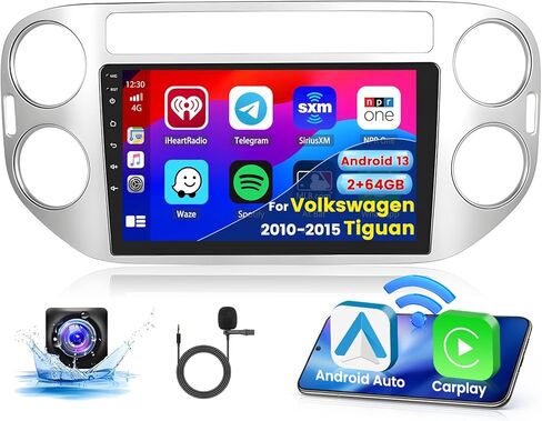 2+64G Android 13 Carplay Radio Touch Screen Car Stereo for Volkswagen Tiguan 2010-2015, 9'' HD Compatible with Android Auto, AHD Backup Camera, Mirror Link, GPS, WiFi, FM RDS in Saudi Arabia