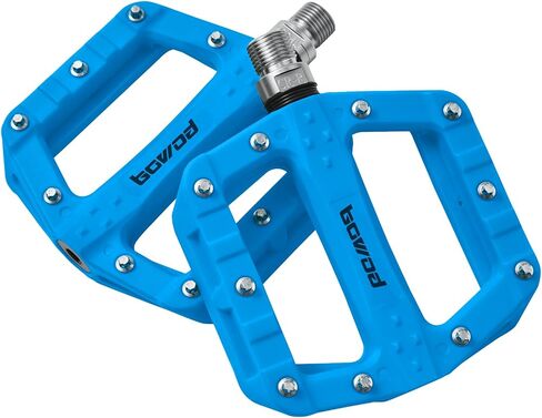 MTB Bike Pedals, Wide and Lightweight Gravel Bike Pedals, Nylon Composite Flat Platform Mountain Bike Pedals, Non-Slip Road Bicycle Pedals w 20 Cleats for 9/16" MTB Cycling Bike Pedal Replace in Saudi Arabia