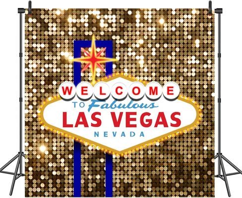 خلفية حفلة Avezano Las Vegas لتزيين أعياد الميلاد مرحبًا بكم في Las Vegas رائع كازينو ليلة البوكر حفلة التصوير الفوتوغرافي خلفية الذهب الفاخرة حفلة موسيقية زي اللباس حفلة Photobooth (7x5ft) in Kuwait