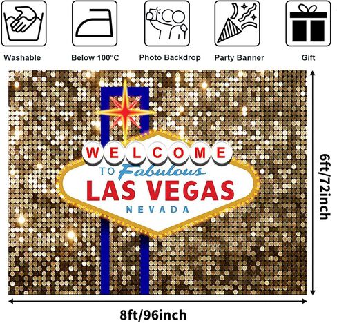 خلفية حفلة Avezano Las Vegas لتزيين أعياد الميلاد مرحبًا بكم في Las Vegas رائع كازينو ليلة البوكر حفلة التصوير الفوتوغرافي خلفية الذهب الفاخرة حفلة موسيقية زي اللباس حفلة Photobooth (7x5ft) in Kuwait