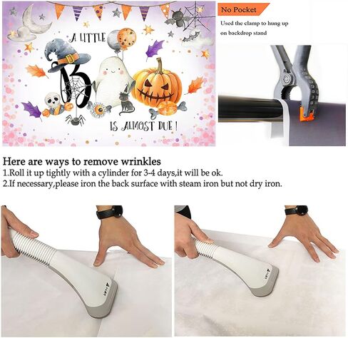 Avezano Halloween Baby Shower Backdrop Neutral Halloween Pumpkin Baby Shower Decorations Photo Backdrops A Little Boo is Almost Due Baby Shower Party Photoshoot Backdrops (7x5ft) in Saudi Arabia