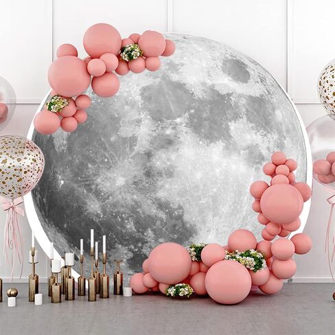 Diameter 7.2ft Outer Space Round Backdrop Cover Universe Moon Surface Mysterious Fantasy Cosmic Planet Photography Background for Boy Birthday Party Decor Kids Adults Art Portrait Photo Props in Kuwait