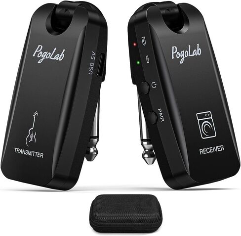 UHF Wireless Guitar System with BT Function, Rechargeable Guitar Wireless Transmitter Receiver, 6.35mm & 3.5mm 2 in 1 Plug, 35 Channels Digital Audio System for Electric Guitars, Bass in Saudi Arabia