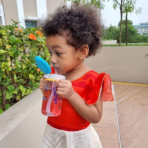 كوب إيفوري تريتان المضاد للانسكاب للأطفال مع قش سيليكون، زجاجة مياه مقاومة للانسكاب للأطفال من عمر 1-4 سنوات، 10 أونصة، مقابض قابلة للإزالة، مثالية للمدرسة (الأرنب الوردي) in Kuwait