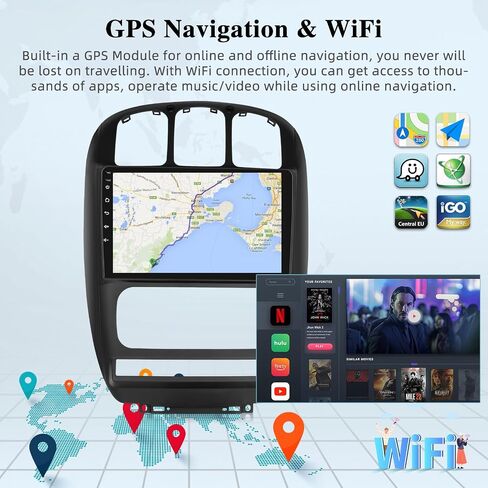 [2+64G] Car Radio for Chrysler Town & Country Dodge Grand Caravan 2001-2007 - Wireless Carplay and Android Auto - 10.1 Inch Touchscreen Android Stereo - Multiple UI/GPS/WiFi + AHD Backup Camera in Saudi Arabia
