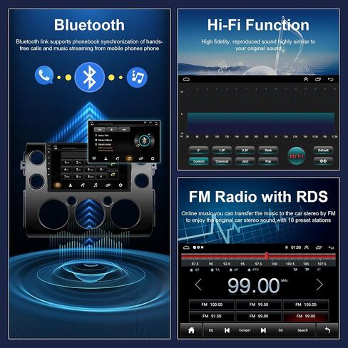 Hodozzy Android Car Radio for Toyota FJ Cruiser 2006-2023، Carplay Android Auto Mirror Link، 32GB 9 بوصة تعمل باللمس GPS Bluetooth WiFi FM RDS HiFi SWC، كاميرا احتياطية مزدوجة Din لتويوتا FJ Cruiser in Saudi Arabia