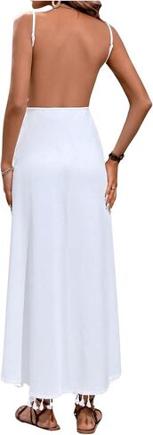 Milumia Women's Tassel Trim Wrap Beach Cover Up Long Dress Sleeveless Bikini Coverups Kmono in Saudi Arabia