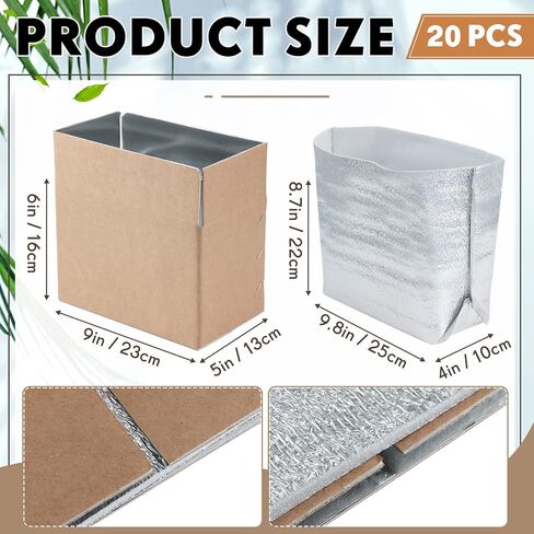 Nuanchu 10 Pieces Double Insulated Mailing Boxes with Aluminum Foil Insulated Bag Liner Cooler Small Mailing Box for Mailing Frozen Food Cold Mailing Boxes for Mailing Packing Moving, 9" x 5" x 6" in Saudi Arabia