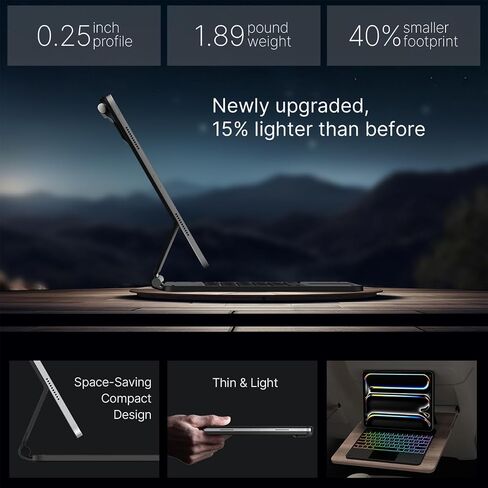 typecase Keyboard Case for iPad Pro 13 M4 2024,Backlit Keyboard Case,Built-in Trackpad,Easy-Set Magnetic Stand,Black in Saudi Arabia
