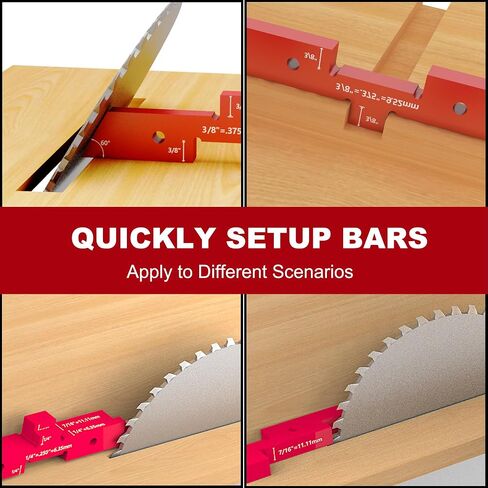8 Pcs Router Table Setup Bars, Precision Setup Blocks Height Gauge Set and Angle Woodworking Set Up for Router Table Saw Accessories and 7" Rafter Square, Aluminum in Saudi Arabia
