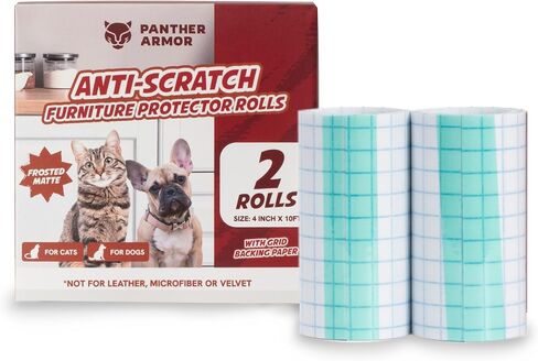 Panther Armor Anti Scratch Furniture Protector, 2X Rolls, Window Sill Protector, Furniture Scratch Guards for Cats, Furniture Protectors from Cats Scratching, 4in x 20ft in Saudi Arabia