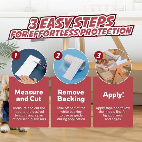 Panther Armor Anti Scratch Furniture Protector, 2X Rolls, Window Sill Protector, Furniture Scratch Guards for Cats, Furniture Protectors from Cats Scratching, 4in x 20ft in Saudi Arabia