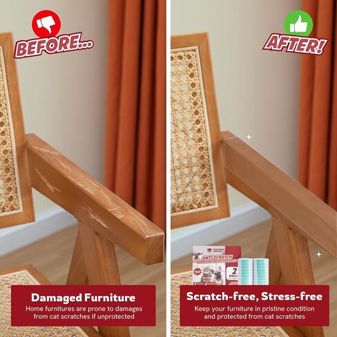Panther Armor Anti Scratch Furniture Protector, 2X Rolls, Window Sill Protector, Furniture Scratch Guards for Cats, Furniture Protectors from Cats Scratching, 4in x 20ft in Saudi Arabia
