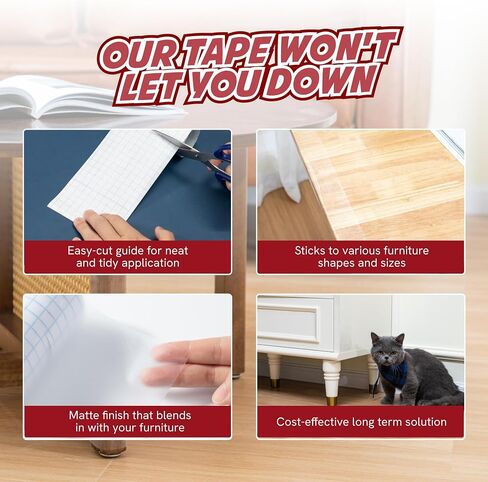 Panther Armor Anti Scratch Furniture Protector, 2X Rolls, Window Sill Protector, Furniture Scratch Guards for Cats, Furniture Protectors from Cats Scratching, 4in x 20ft in Saudi Arabia