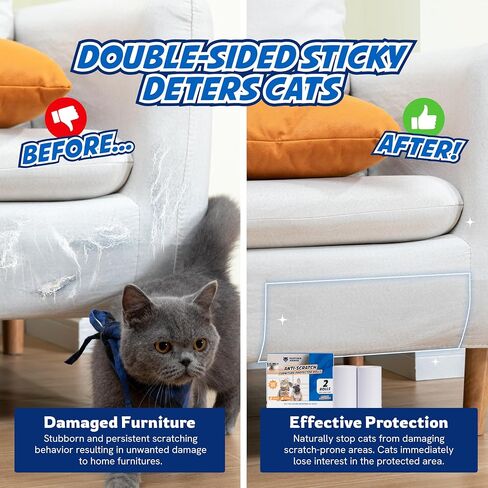 Panther Armor Anti Scratch Furniture Protector, 2X Rolls, Window Sill Protector, Furniture Scratch Guards for Cats, Furniture Protectors from Cats Scratching, 4in x 20ft in Saudi Arabia