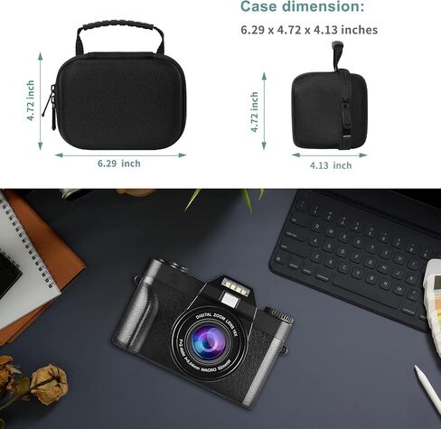 MOSISO Camera Case Compatible with Ossyl/VETEK/VJIANGER/SuperiorTek/LUCKYCAM/WIKICO 4K Digital Vlogging Cameras for Youtube, Shockproof Protective Storage Bag with Handle, Black in Saudi Arabia