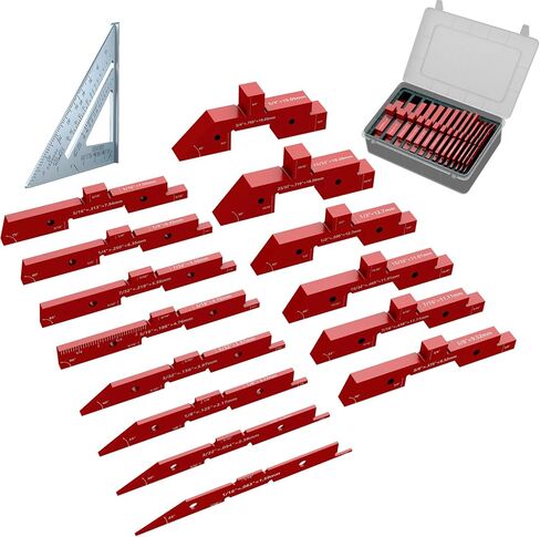 8 Pcs Router Table Setup Bars, Precision Setup Blocks Height Gauge Set and Angle Woodworking Set Up for Router Table Saw Accessories and 7" Rafter Square, Aluminum in Saudi Arabia
