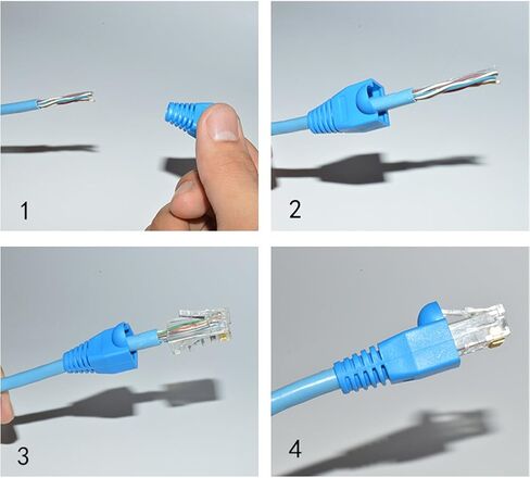 lasenersm 50 قطعة شبكة إيثرنت RJ45 كابل موصل غطاء شبكة كريستال غطاء حماية الرأس الأحذية غطاء رأس كريستال غمد (متعدد الألوان) in Saudi Arabia