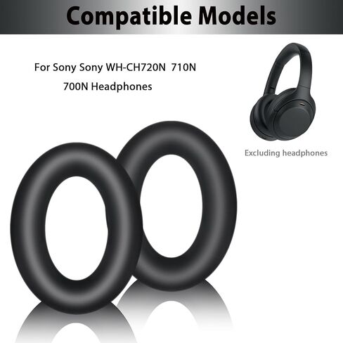 Adhiper Silicone Ear Pads Cover Protector for Sony WH-CH720N Headphone Cushions,Sweat-Proof and Washable Ear Cushions Cover for Sony WH-CH720N/710N/700N Headphone(Black) in Saudi Arabia