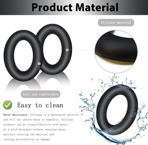 Adhiper Silicone Ear Pads Cover Protector for Sony WH-CH720N Headphone Cushions,Sweat-Proof and Washable Ear Cushions Cover for Sony WH-CH720N/710N/700N Headphone(Black) in Saudi Arabia