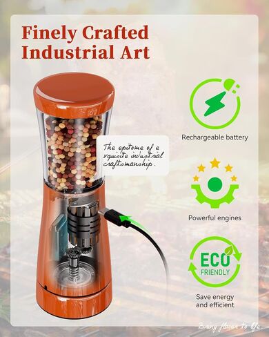 Electric Salt and Pepper Grinder Set with Storage Base, Stainless Steel Rechargeable Salt and Pepper Grinder Set with 4.5oz Large Capacity, 1.8" Wide Mouth, Adjustable Coarseness, Ideal for Kitchen in Kuwait